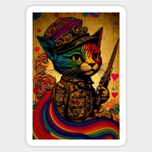 Rainbow Army Cat Sticker